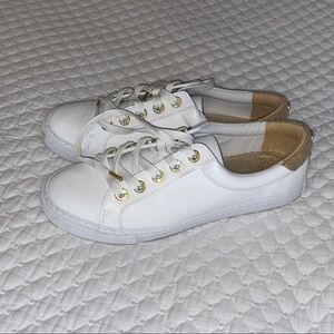 Lilly Pulitzer White and Gold Sneakers